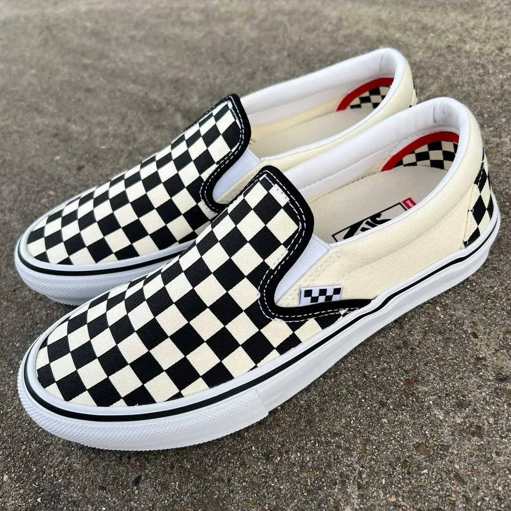 Vans Skate Slip On Checkerboard Black Off White Canvas