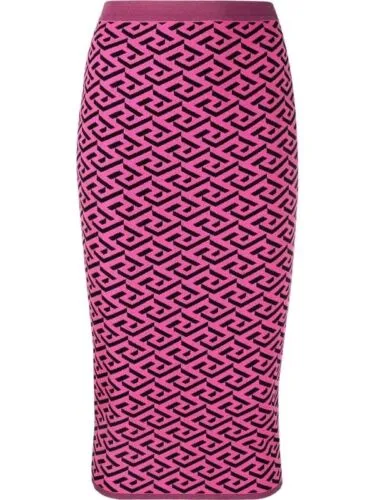 Versace La Greca pattern knitted skirt Ladies