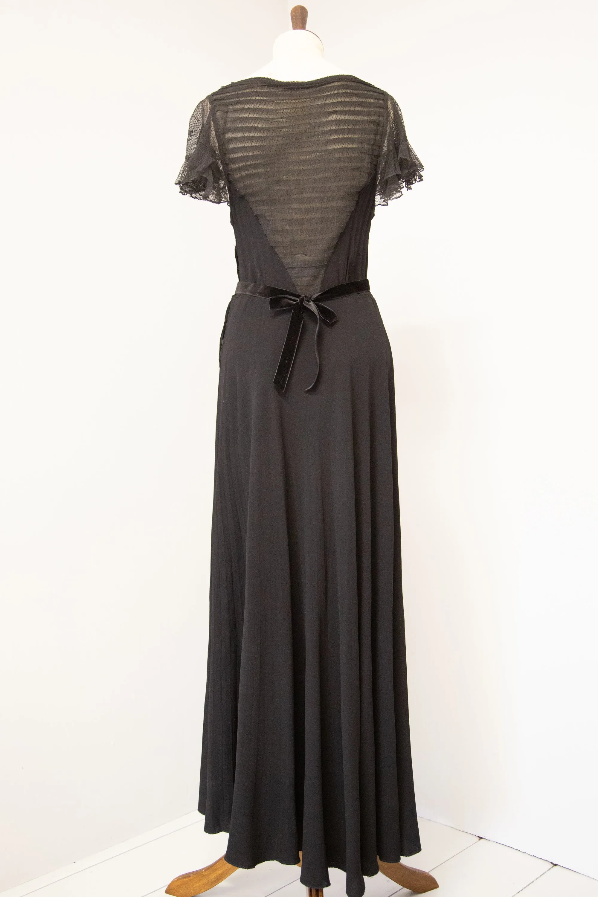 Vintage 1930s Black Tulle Dress