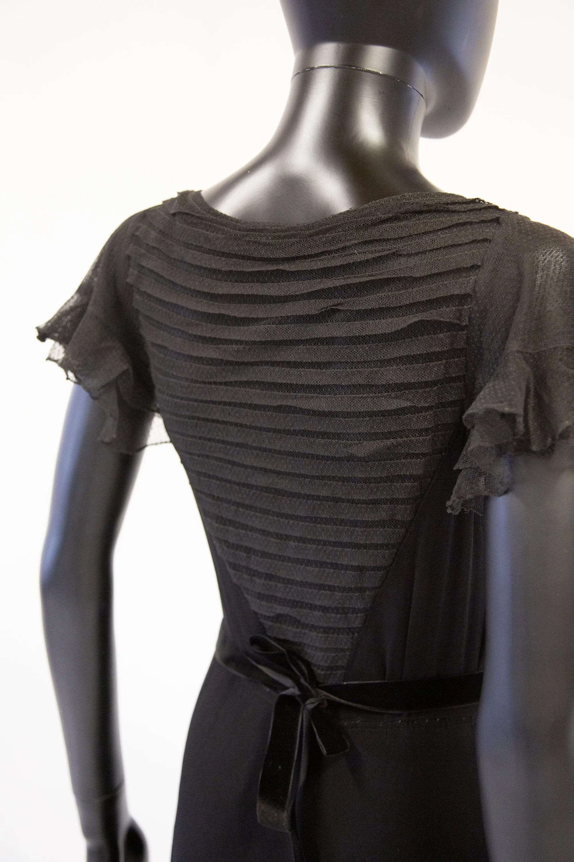 Vintage 1930s Black Tulle Dress