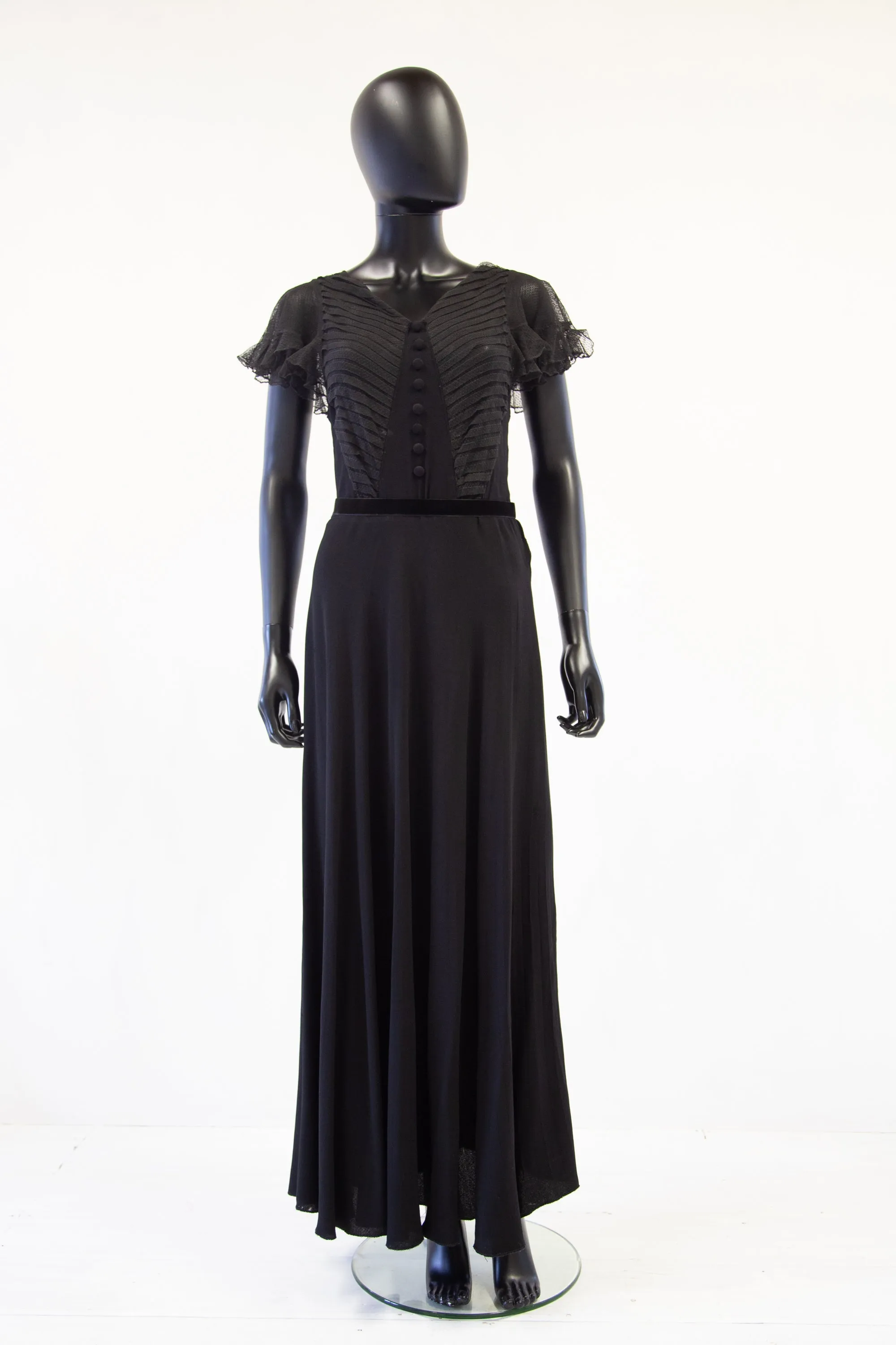 Vintage 1930s Black Tulle Dress