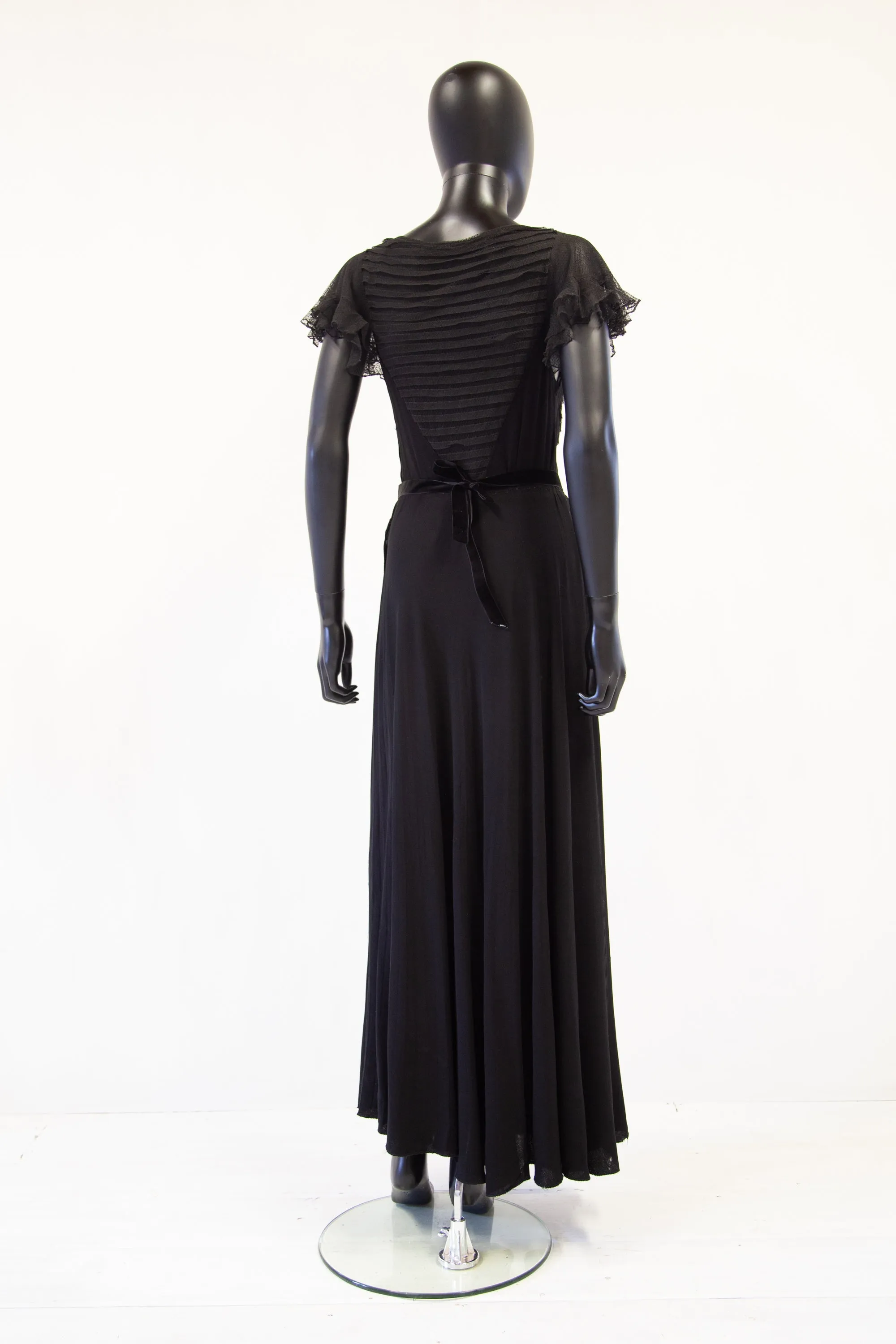 Vintage 1930s Black Tulle Dress