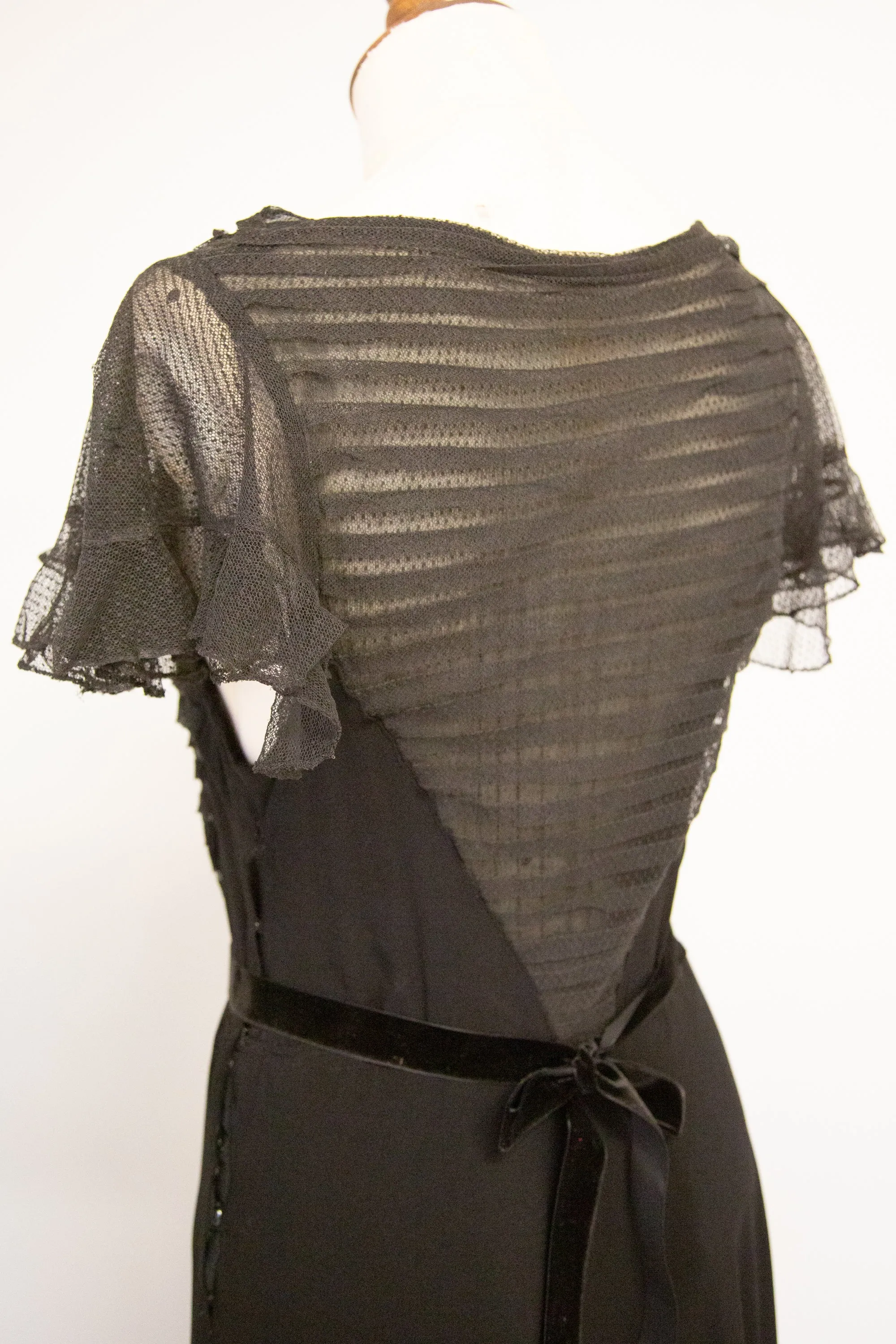 Vintage 1930s Black Tulle Dress