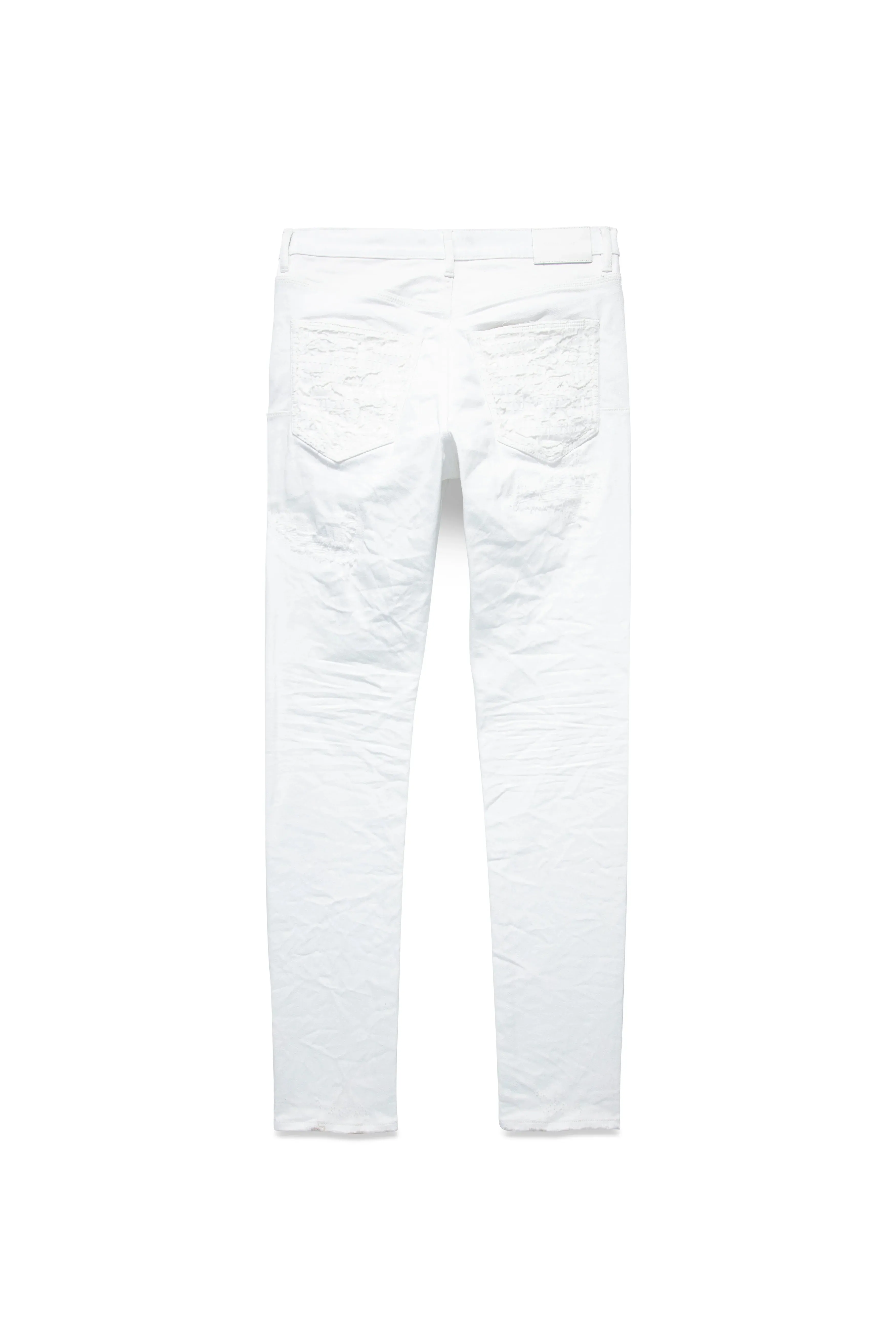 White Quilted Destroy Pocket Jean - PP001WQDP223