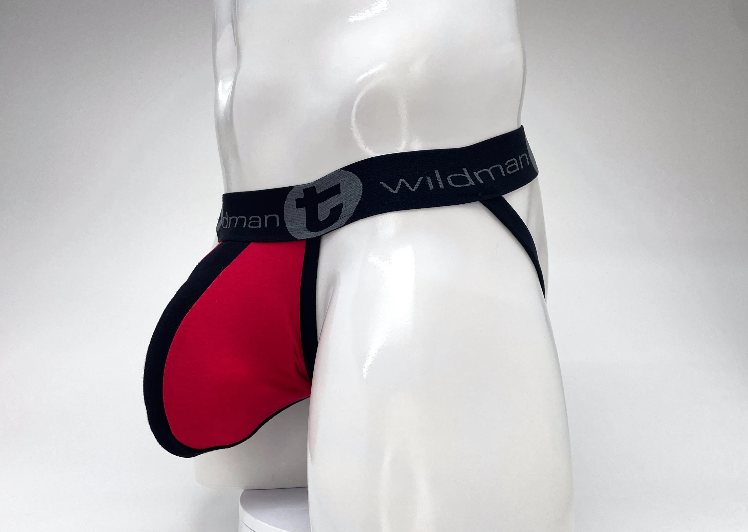 WildmanT Cotton Big Boy Pouch Stripe Jockstrap Red/Black