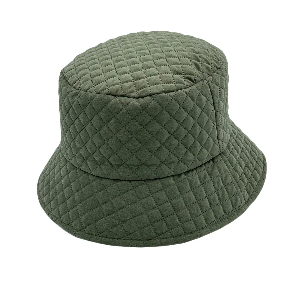 Winter Quilted Bucket Hat - Warm Foldable Fisherman Sun Cap Unisex Outdoor Travel LDB1561