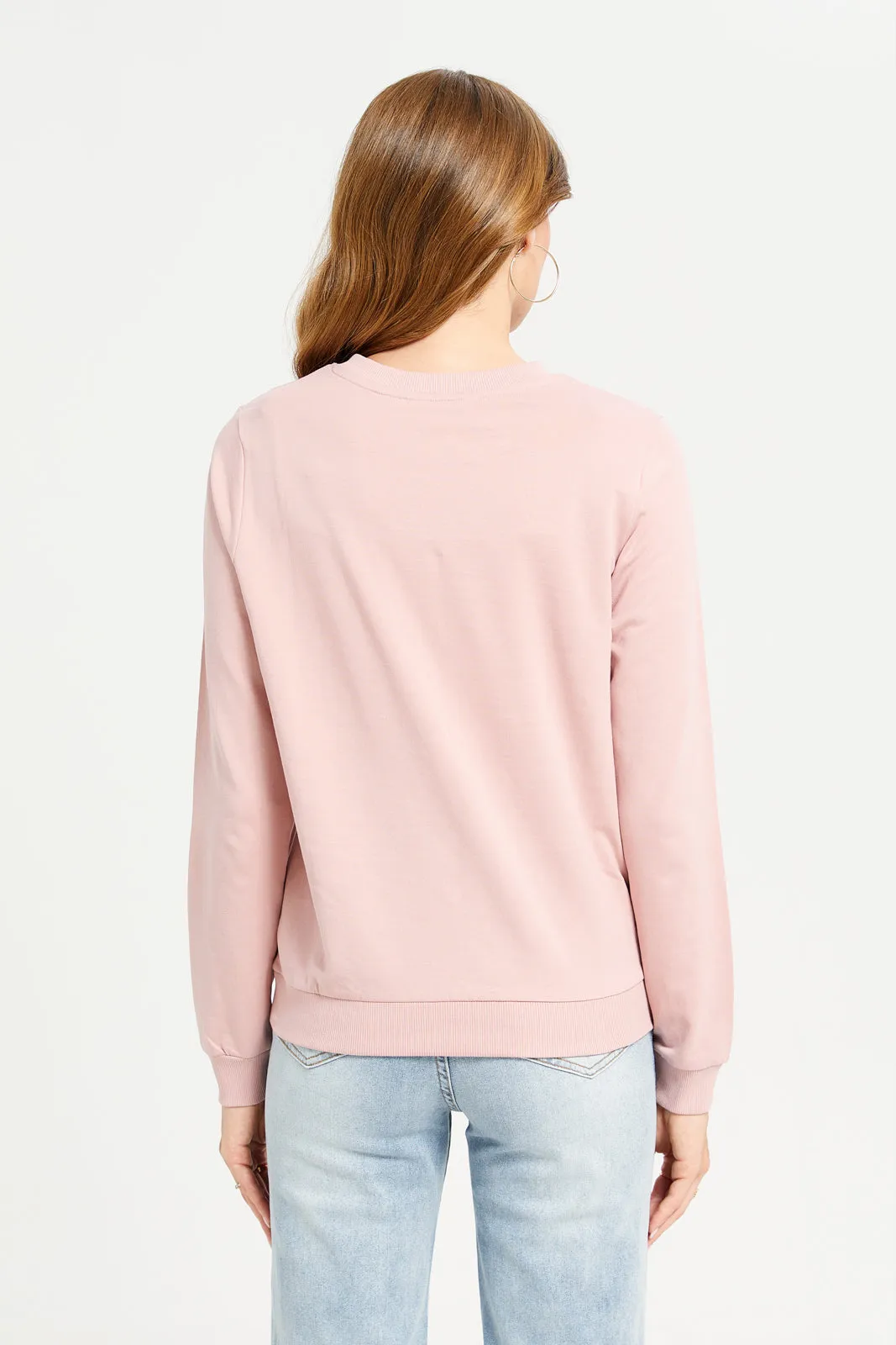 Women Pink Paris Printed Sweatshirt