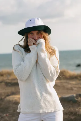 Women's Fisherman's Sweater in Egret