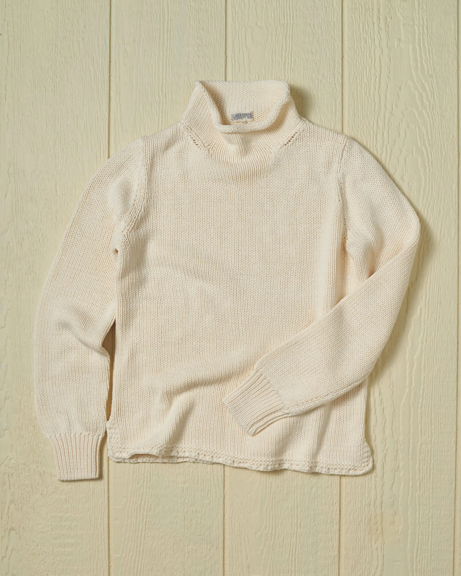 Women's Fisherman's Sweater in Egret