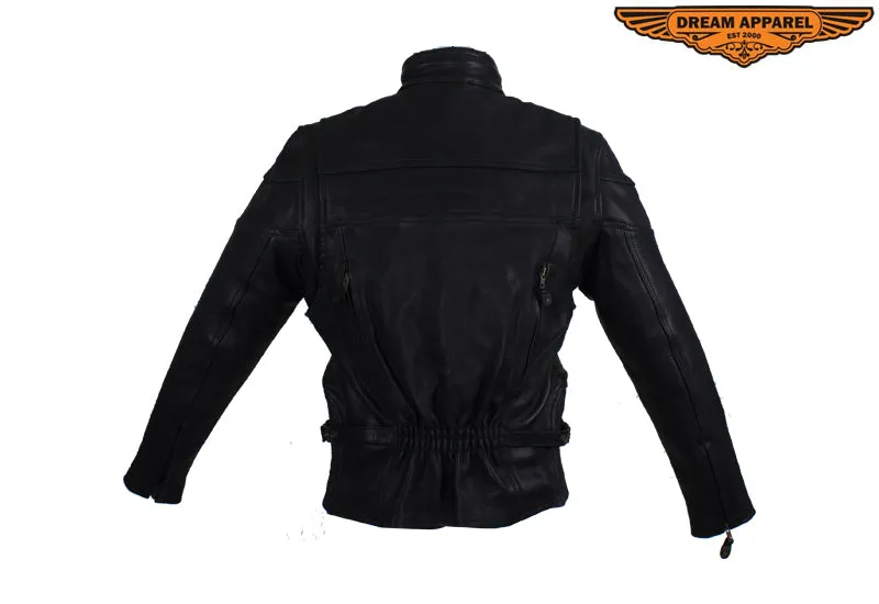 Womens Racer Jacket With Gathere Waist