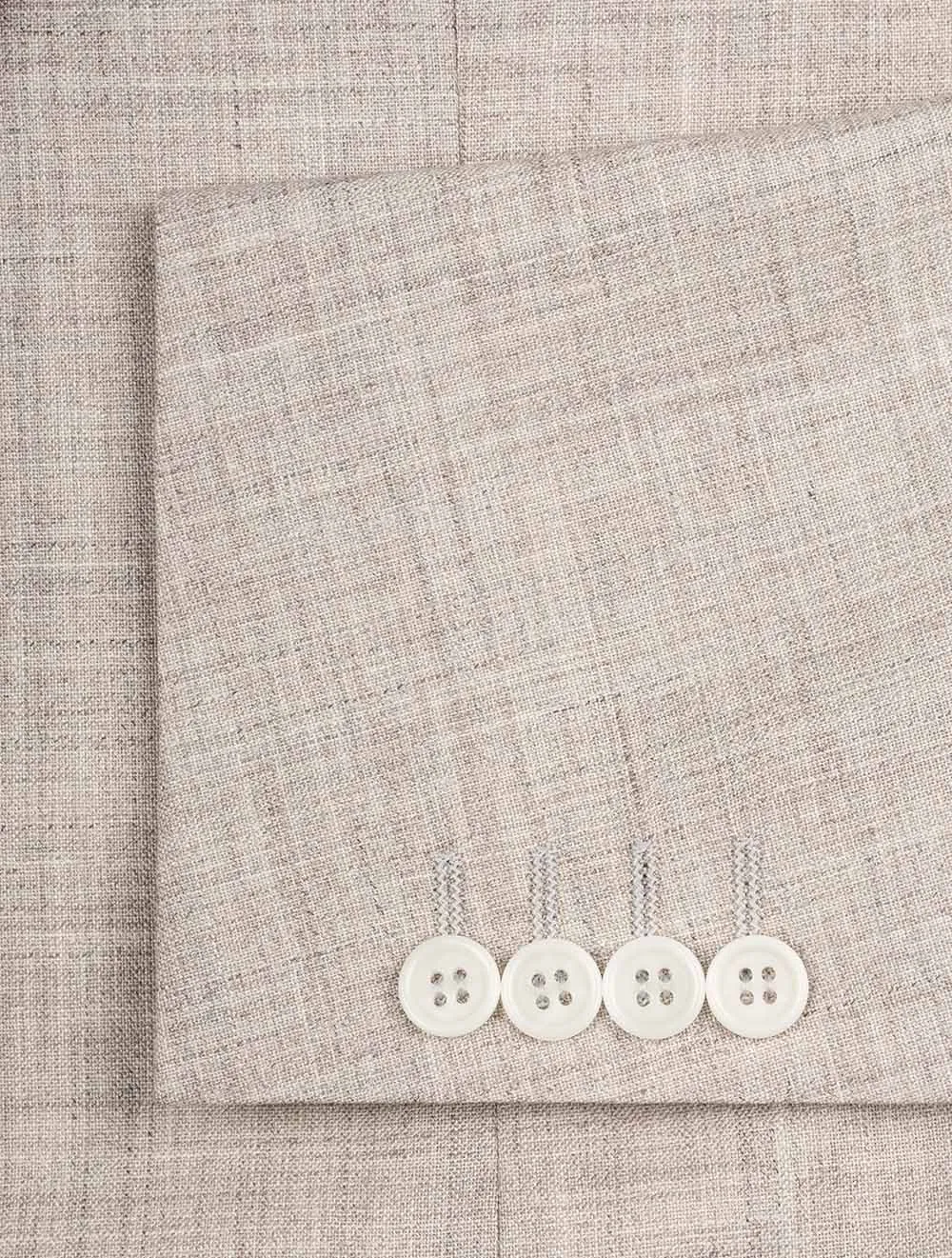 Wool Silk Linen Suit Beige