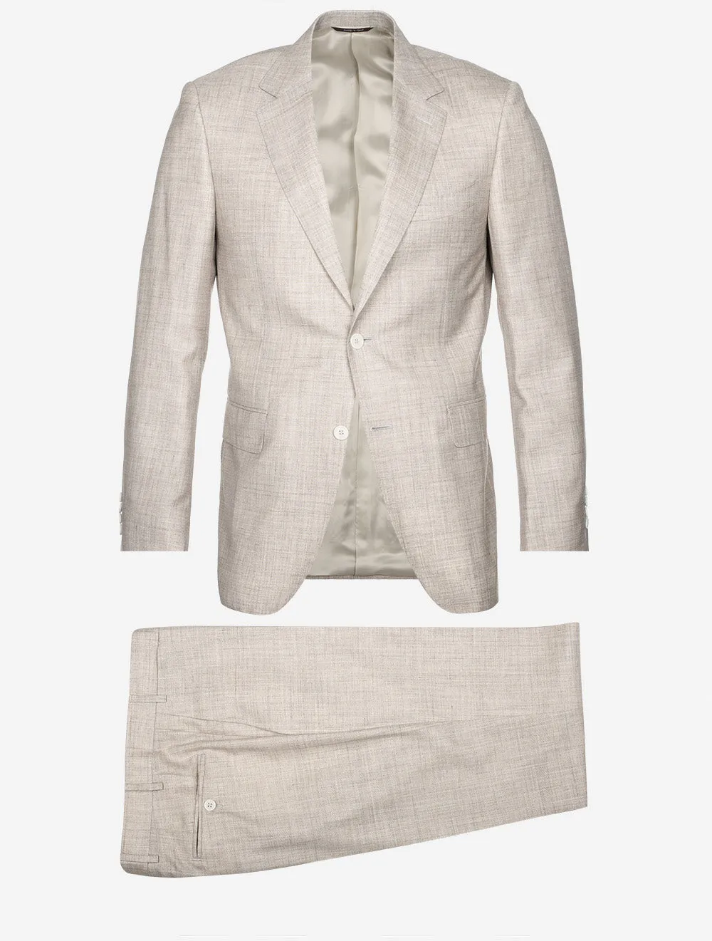 Wool Silk Linen Suit Beige