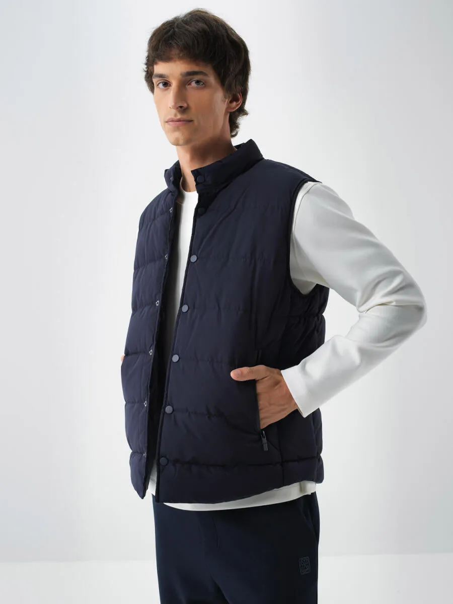 Xint Plain Puffer Navy Vest